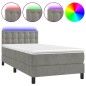 vidaXL Boxspringbett mit Matratze & LED Hellgrau 80x200 cm Samt vidaXL Boxspringbett mit Matratze & LED Hellgrau 80x200 cm Samt