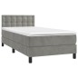 vidaXL Boxspringbett mit Matratze & LED Hellgrau 80x200 cm Samt vidaXL Boxspringbett mit Matratze & LED Hellgrau 80x200 cm Samt