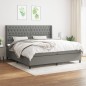 vidaXL Boxspringbett mit Matratze Dunkelgrau 200x200 cm Stoff vidaXL Boxspringbett mit Matratze Dunkelgrau 200x200 cm Stoff