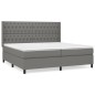 vidaXL Boxspringbett mit Matratze Dunkelgrau 200x200 cm Stoff vidaXL Boxspringbett mit Matratze Dunkelgrau 200x200 cm Stoff