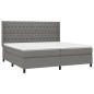 vidaXL Boxspringbett mit Matratze Dunkelgrau 200x200 cm Stoff vidaXL Boxspringbett mit Matratze Dunkelgrau 200x200 cm Stoff
