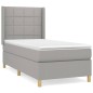 vidaXL Boxspringbett mit Matratze Hellgrau 80x200 cm Stoff vidaXL Boxspringbett mit Matratze Hellgrau 80x200 cm Stoff