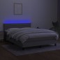 vidaXL Boxspringbett mit Matratze & LED Hellgrau 140x200 cm Stoff vidaXL Boxspringbett mit Matratze & LED Hellgrau 140x200 cm Stoff