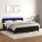 vidaXL Boxspringbett mit Matratze & LED Schwarz 160x200 cm Samt vidaXL Boxspringbett mit Matratze & LED Schwarz 160x200 cm Samt