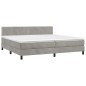 vidaXL Boxspringbett mit Matratze & LED Hellgrau 200x200 cm Samt vidaXL Boxspringbett mit Matratze & LED Hellgrau 200x200 cm Samt