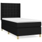 vidaXL Boxspringbett mit Matratze Schwarz 90x200 cm Stoff vidaXL Boxspringbett mit Matratze Schwarz 90x200 cm Stoff