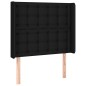 vidaXL Boxspringbett mit Matratze Schwarz 90x200 cm Stoff vidaXL Boxspringbett mit Matratze Schwarz 90x200 cm Stoff