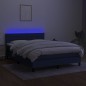 vidaXL Boxspringbett mit Matratze & LED Blau 140x190 cm Stoff vidaXL Boxspringbett mit Matratze & LED Blau 140x190 cm Stoff