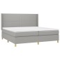 vidaXL Boxspringbett mit Matratze Hellgrau 200x200 cm Stoff vidaXL Boxspringbett mit Matratze Hellgrau 200x200 cm Stoff