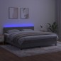 vidaXL Boxspringbett mit Matratze & LED Hellgrau 180x200 cm Samt vidaXL Boxspringbett mit Matratze & LED Hellgrau 180x200 cm Samt