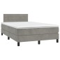 vidaXL Boxspringbett mit Matratze & LED Hellgrau 120x200 cm Samt vidaXL Boxspringbett mit Matratze & LED Hellgrau 120x200 cm Samt