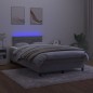vidaXL Boxspringbett mit Matratze & LED Hellgrau 120x200 cm Samt vidaXL Boxspringbett mit Matratze & LED Hellgrau 120x200 cm Samt