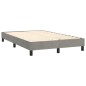 vidaXL Boxspringbett mit Matratze & LED Hellgrau 120x200 cm Samt vidaXL Boxspringbett mit Matratze & LED Hellgrau 120x200 cm Samt