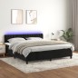 vidaXL Boxspringbett mit Matratze & LED Schwarz 180x200 cm Samt vidaXL Boxspringbett mit Matratze & LED Schwarz 180x200 cm Samt