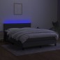 vidaXL Boxspringbett mit Matratze & LED Dunkelgrau 140x200 cm Stoff vidaXL Boxspringbett mit Matratze & LED Dunkelgrau 140x200 cm Stoff