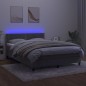 vidaXL Boxspringbett mit Matratze & LED Hellgrau 140x200 cm Samt vidaXL Boxspringbett mit Matratze & LED Hellgrau 140x200 cm Samt