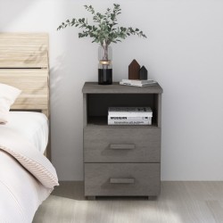 vidaXL Nachttisch HAMAR Hellgrau 40x35x62 cm Massivholz Kiefer