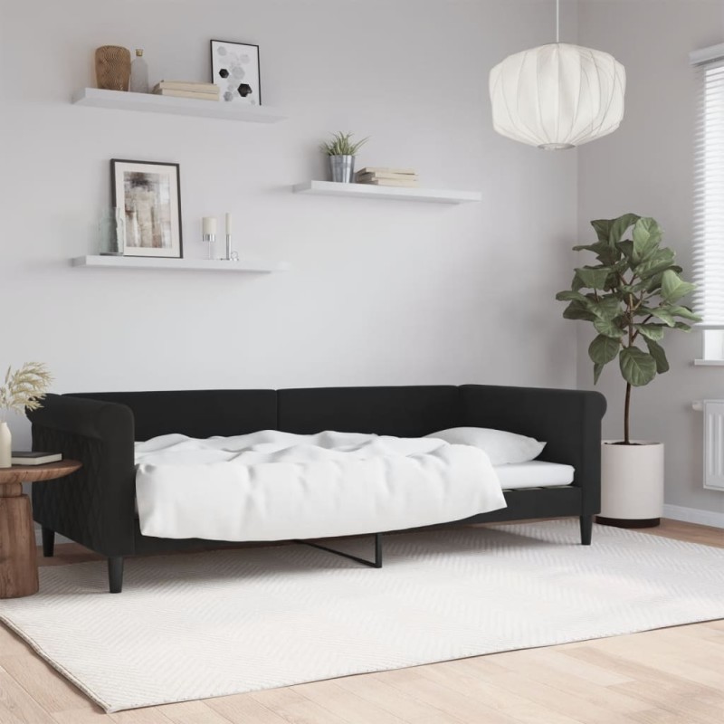 vidaXL Tagesbett Schwarz 90x200 cm Samt vidaXL Tagesbett Schwarz 90x200 cm Samt
