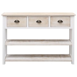 vidaXL Sideboard Weiß und Braun 108x30x76 cm Massivholz Paulownia