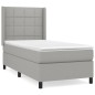vidaXL Boxspringbett mit Matratze Hellgrau 80x200 cm Stoff vidaXL Boxspringbett mit Matratze Hellgrau 80x200 cm Stoff