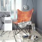vidaXL Butterfly-Sessel Braun Echtleder vidaXL Butterfly-Sessel Braun Echtleder