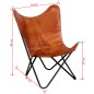 vidaXL Butterfly-Sessel Braun Echtleder vidaXL Butterfly-Sessel Braun Echtleder