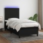 vidaXL Boxspringbett mit Matratze & LED Schwarz 90x200 cm Stoff vidaXL Boxspringbett mit Matratze & LED Schwarz 90x200 cm Stoff