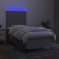 vidaXL Boxspringbett mit Matratze & LED Hellgrau 90x190 cm Stoff vidaXL Boxspringbett mit Matratze & LED Hellgrau 90x190 cm Stoff