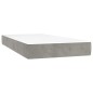 vidaXL Boxspringbett mit Matratze & LED Hellgrau 80x200 cm Samt vidaXL Boxspringbett mit Matratze & LED Hellgrau 80x200 cm Samt