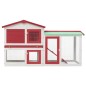 vidaXL Großer Kaninchenstall Rot und Weiß 145x45x84 cm Holz vidaXL Großer Kaninchenstall Rot und Weiß 145x45x84 cm Holz