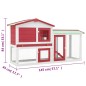 vidaXL Großer Kaninchenstall Rot und Weiß 145x45x84 cm Holz vidaXL Großer Kaninchenstall Rot und Weiß 145x45x84 cm Holz