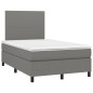 vidaXL Boxspringbett mit Matratze & LED Dunkelgrau 120x200 cm Stoff vidaXL Boxspringbett mit Matratze & LED Dunkelgrau 120x200 cm Stoff