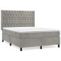 vidaXL Boxspringbett mit Matratze Hellgrau 140x190 cm Samt vidaXL Boxspringbett mit Matratze Hellgrau 140x190 cm Samt
