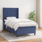 vidaXL Boxspringbett mit Matratze Blau 90x190 cm Stoff vidaXL Boxspringbett mit Matratze Blau 90x190 cm Stoff