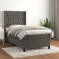 vidaXL Boxspringbett mit Matratze Dunkelgrau 90x190 cm Samt vidaXL Boxspringbett mit Matratze Dunkelgrau 90x190 cm Samt