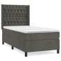 vidaXL Boxspringbett mit Matratze Dunkelgrau 90x190 cm Samt vidaXL Boxspringbett mit Matratze Dunkelgrau 90x190 cm Samt
