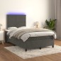 vidaXL Boxspringbett mit Matratze & LED Dunkelgrau 120x200 cm Samt vidaXL Boxspringbett mit Matratze & LED Dunkelgrau 120x200 cm Samt