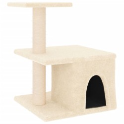 vidaXL Kratzbaum mit Sisal-Kratzsäulen Creme 48 cm