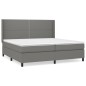 vidaXL Boxspringbett mit Matratze Dunkelgrau 200x200 cm Stoff vidaXL Boxspringbett mit Matratze Dunkelgrau 200x200 cm Stoff