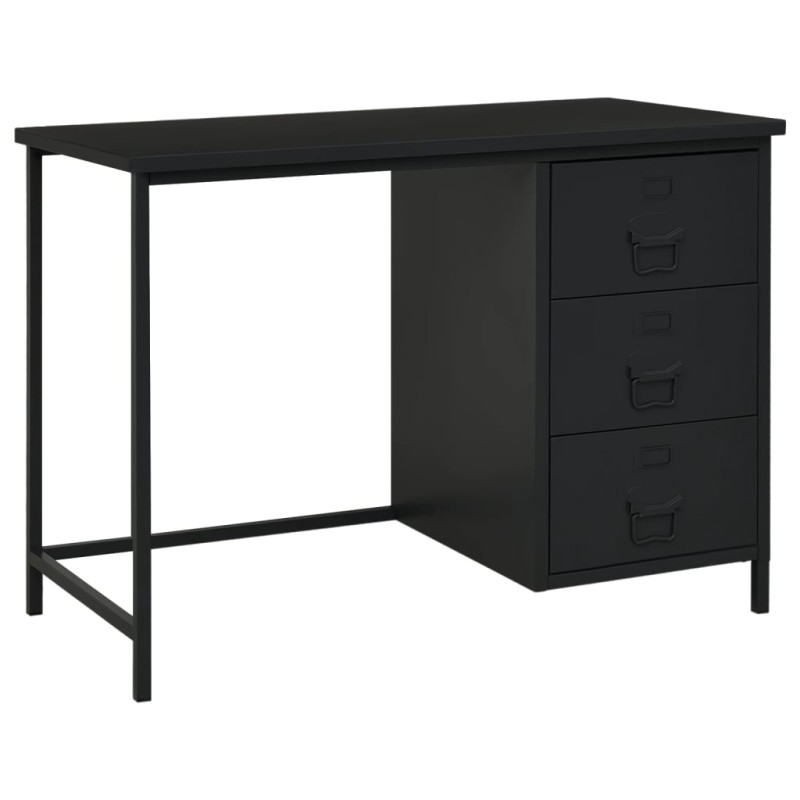vidaXL Schreibtisch Industrie-Stil mit Schubladen Schwarz 105x52x75 cm vidaXL Schreibtisch Industrie-Stil mit Schubladen Schwarz 105x52x75 cm