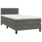 vidaXL Boxspringbett mit Matratze & LED Dunkelgrau 100x200 cm Samt vidaXL Boxspringbett mit Matratze & LED Dunkelgrau 100x200 cm Samt