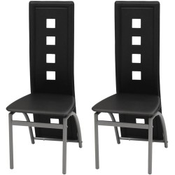 vidaXL Esszimmerstühle 2 Stk. Schwarz Kunstleder 