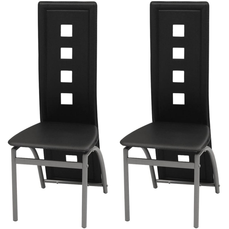 vidaXL Esszimmerstühle 2 Stk. Schwarz Kunstleder vidaXL Esszimmerstühle 2 Stk. Schwarz Kunstleder