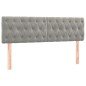 vidaXL Boxspringbett mit Matratze & LED Hellgrau 140x190 cm Samt vidaXL Boxspringbett mit Matratze & LED Hellgrau 140x190 cm Samt