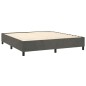 vidaXL Boxspringbett mit Matratze Dunkelgrau 160x200 cm Samt vidaXL Boxspringbett mit Matratze Dunkelgrau 160x200 cm Samt