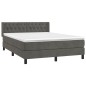 vidaXL Boxspringbett mit Matratze Dunkelgrau 140x190 cm Samt vidaXL Boxspringbett mit Matratze Dunkelgrau 140x190 cm Samt