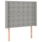 vidaXL Boxspringbett mit Matratze Hellgrau 100x200 cm Stoff vidaXL Boxspringbett mit Matratze Hellgrau 100x200 cm Stoff