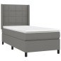 vidaXL Boxspringbett mit Matratze Dunkelgrau 90x200 cm Stoff vidaXL Boxspringbett mit Matratze Dunkelgrau 90x200 cm Stoff