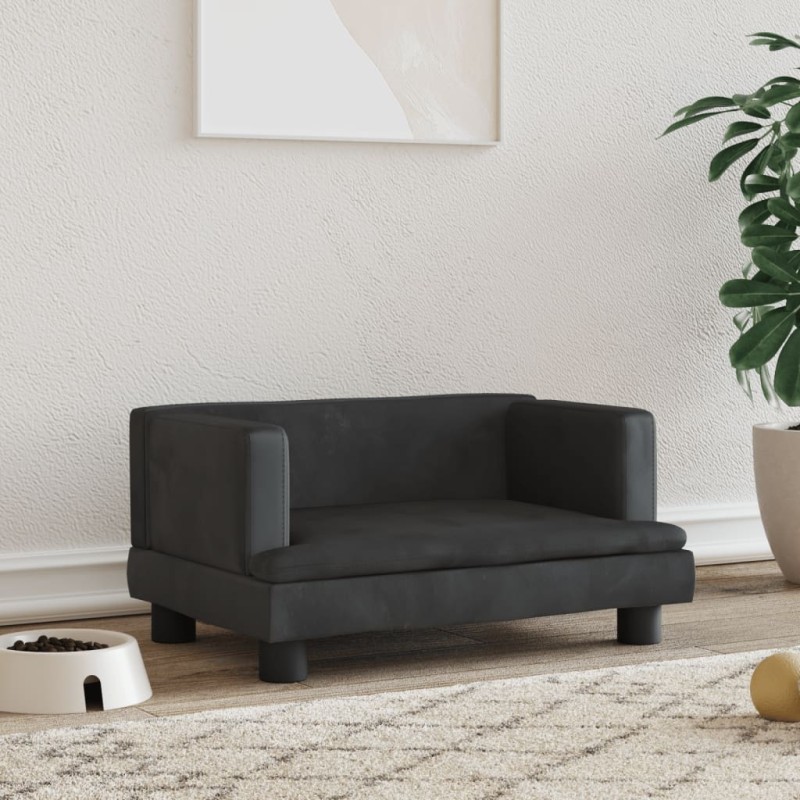 vidaXL Hundebett Schwarz 60x40x30 cm Samt vidaXL Hundebett Schwarz 60x40x30 cm Samt