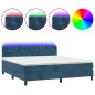 vidaXL Boxspringbett mit Matratze & LED Dunkelblau 180x200 cm Samt vidaXL Boxspringbett mit Matratze & LED Dunkelblau 180x200 cm Samt